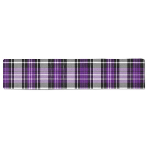 Purple Black Plaid Table Runner 16x72 inch