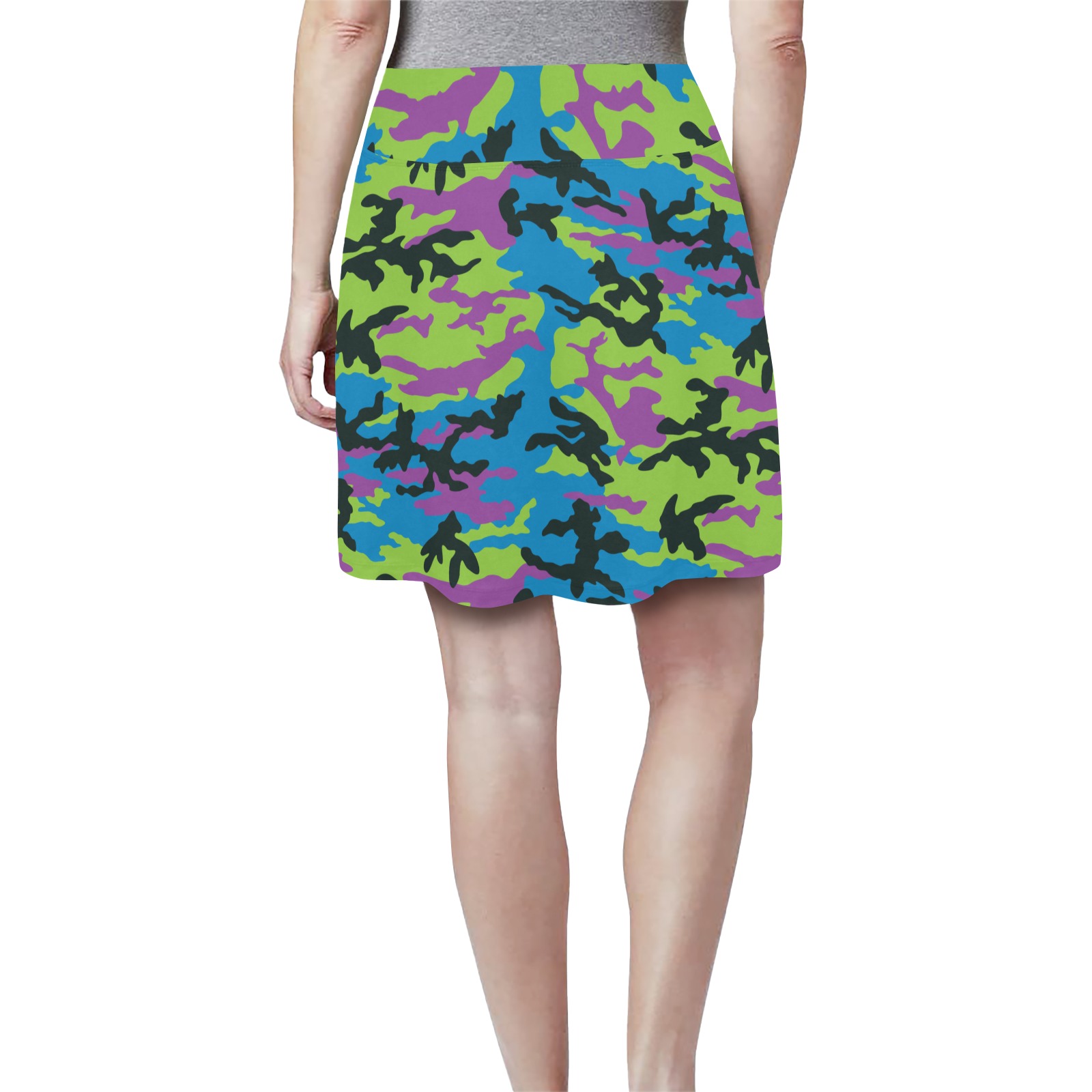 alternate-violet-green-blue-ERDL Women's Athletic Skirt (Model D64)