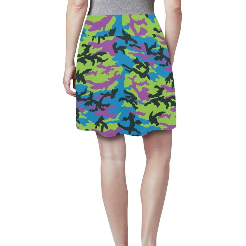alternate-violet-green-blue-ERDL Women's Athletic Skirt (Model D64)