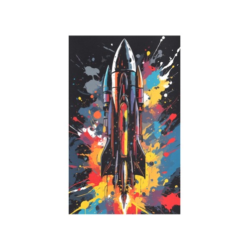 Awesome art of a cool rocket. Abstract art on dark Art Print 19‘’x28‘’