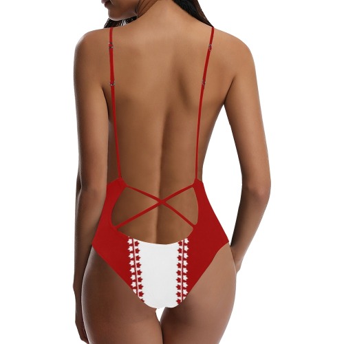 Canada Swimsuits Classic Sexy Lacing Backless One-Piece Swimsuit (Model S10)