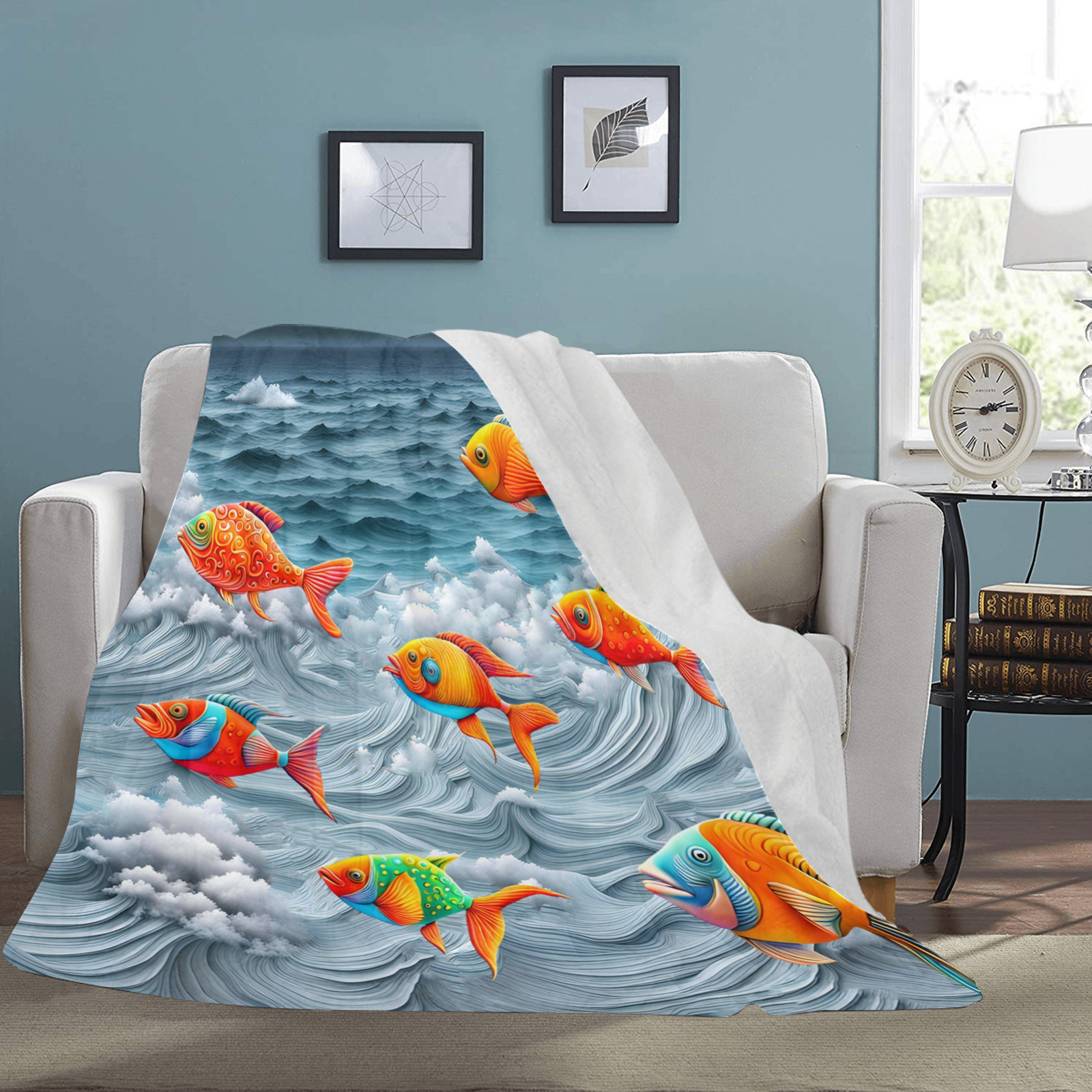 Ocean Life Ultra-Soft Micro Fleece Blanket 70''x80''