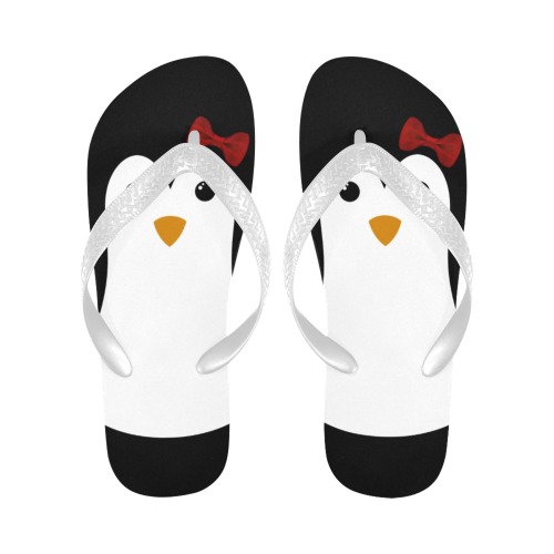 Penguin Kawaii Style Girl Flip Flops for Men/Women (Model 040)