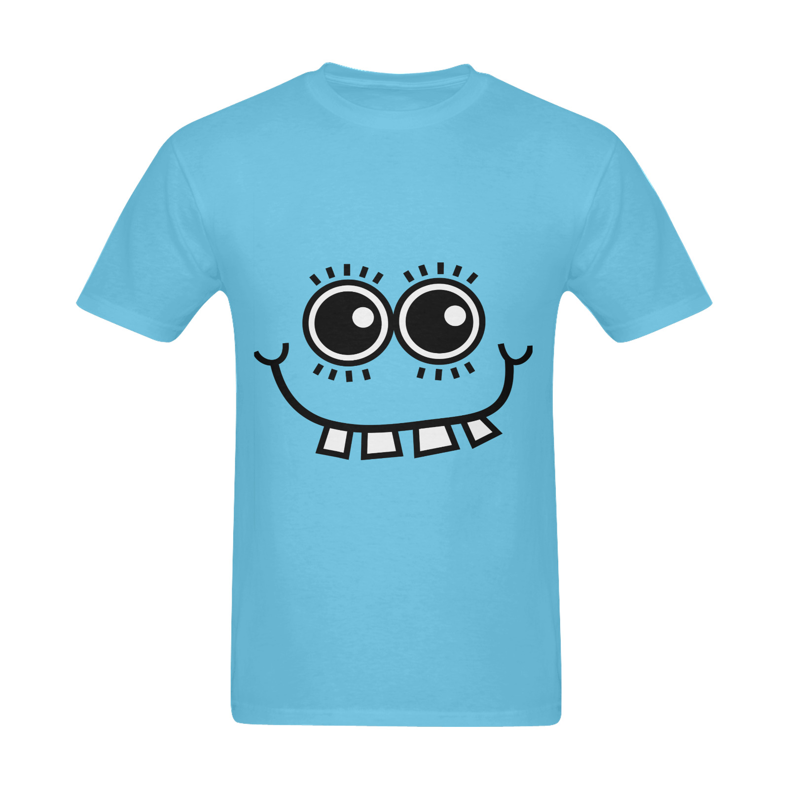 Cute Toothy Grin Comic Geeky Cartoon Face Sunny Men's T- shirt (Model T06)