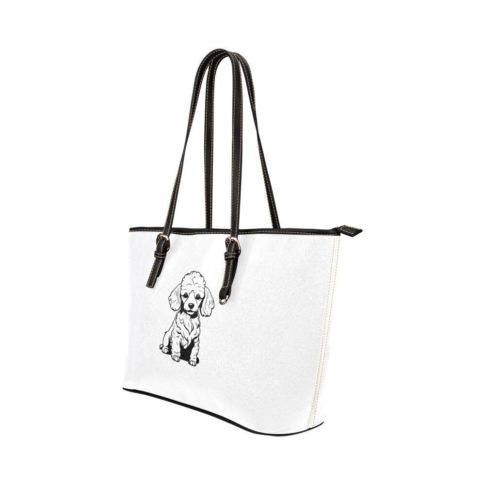 poodle Leather Tote Bag/Large (Model 1651)