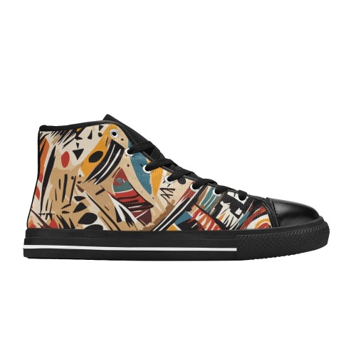 Charming tribal abstract art. Elegant pattern. Men’s Classic High Top Canvas Shoes (Model 017)
