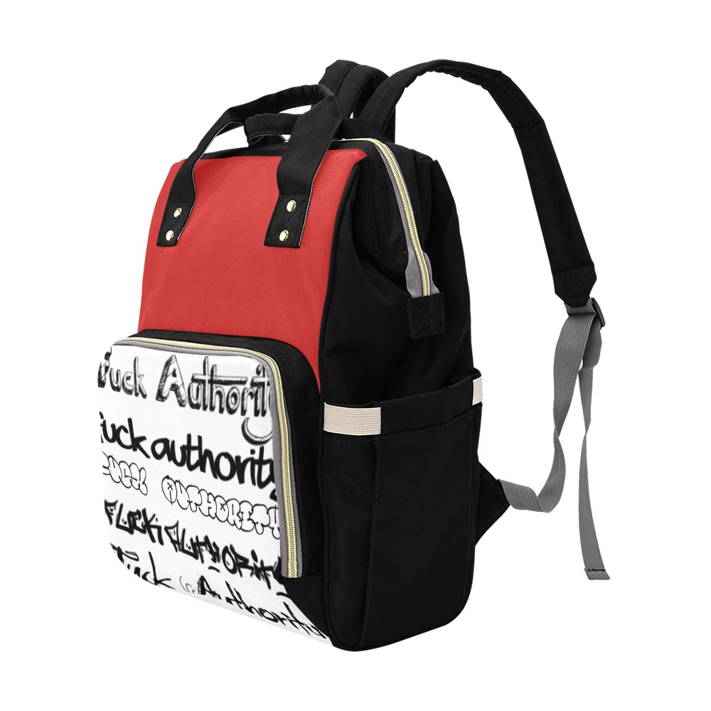 FUCK AUTHORITY Multi-Function Diaper Backpack/Diaper Bag (Model 1688)