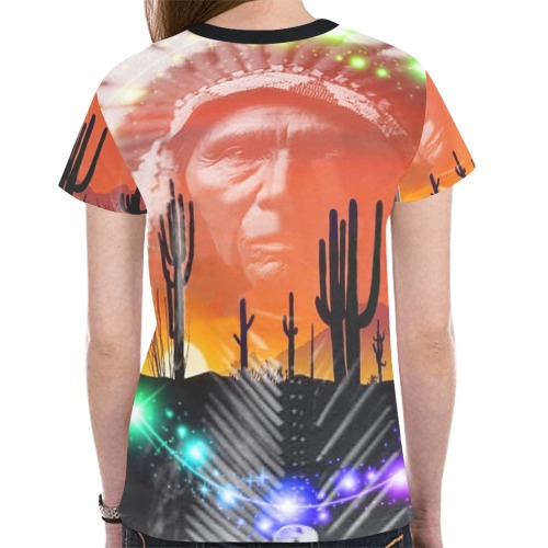 Native American Ghost Dance New All Over Print T-shirt for Women (Model T45)