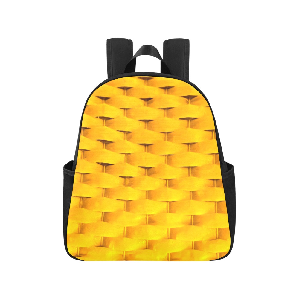 Yellow Weave Multi-Pocket Fabric Backpack (Model 1684)