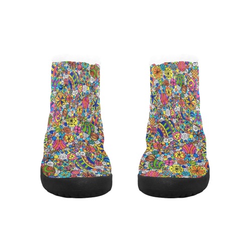 Cosmic Explosion small pattern Women's Cotton-Padded Shoes (Model 19291)