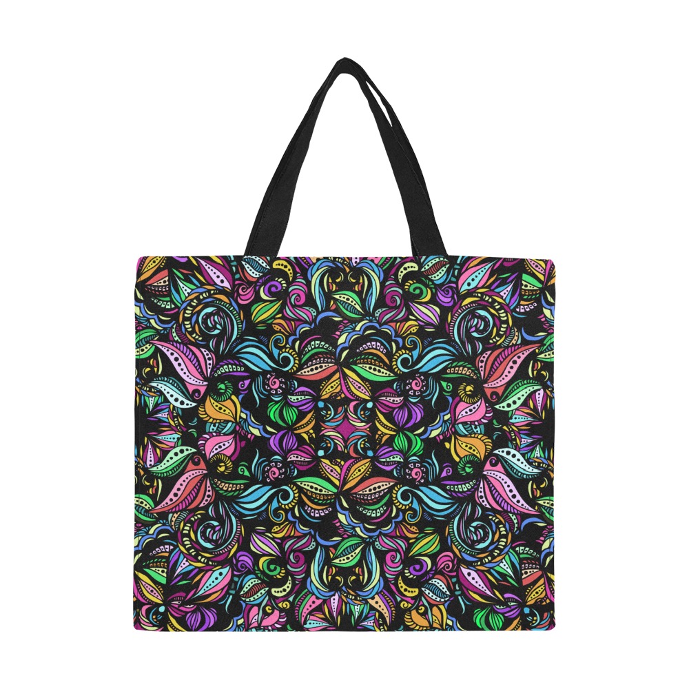 Whimsical Blooms All Over Print Canvas Tote Bag/Large (Model 1699)