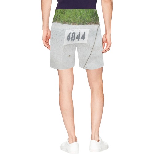 Street Number 4844 with Black Tie Men's Mid-Length Beach Shorts (Model L47)