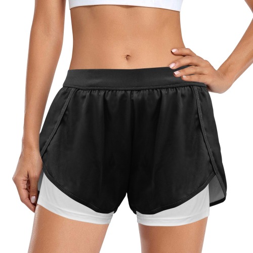 BlackTop Collection Women's Sports Shorts with Compression Liner (Model L63)