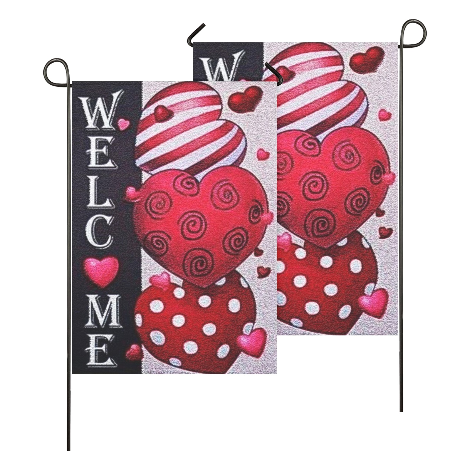 V-day Hearts Garden Flag 28''x40'' (Two Sides Printing)