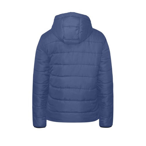 color Delft blue Kids' Padded Hooded Jacket (Model H45)