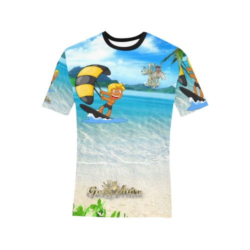Kite Boarding Collectable Fly Men's All Over Print T-Shirt (Solid Color Neck) (Model T63)