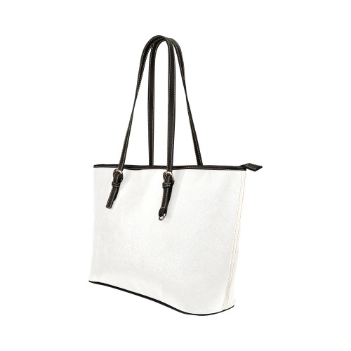 Bright White Leather Tote Bag/Small (Model 1651)