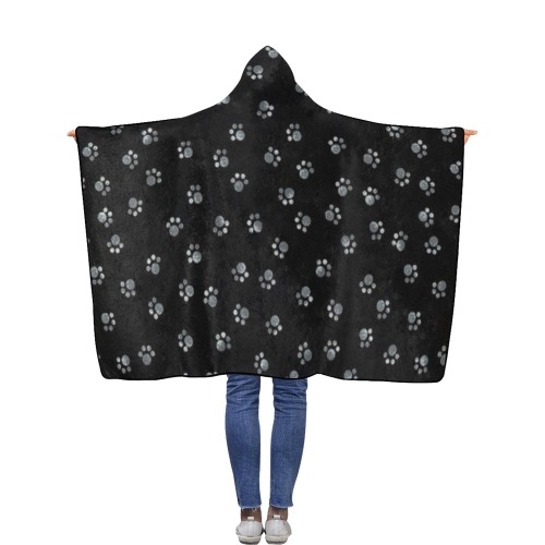 Paw Print Flannel Hooded Blanket 40''x50''