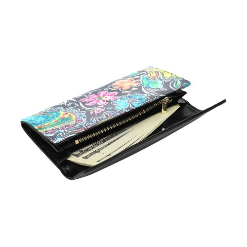 Paisley #1 Women's Flap Wallet (Model 1707)