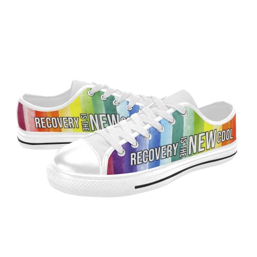 New Cool - Rainbow White Men's Classic Canvas Shoes (Model 018)