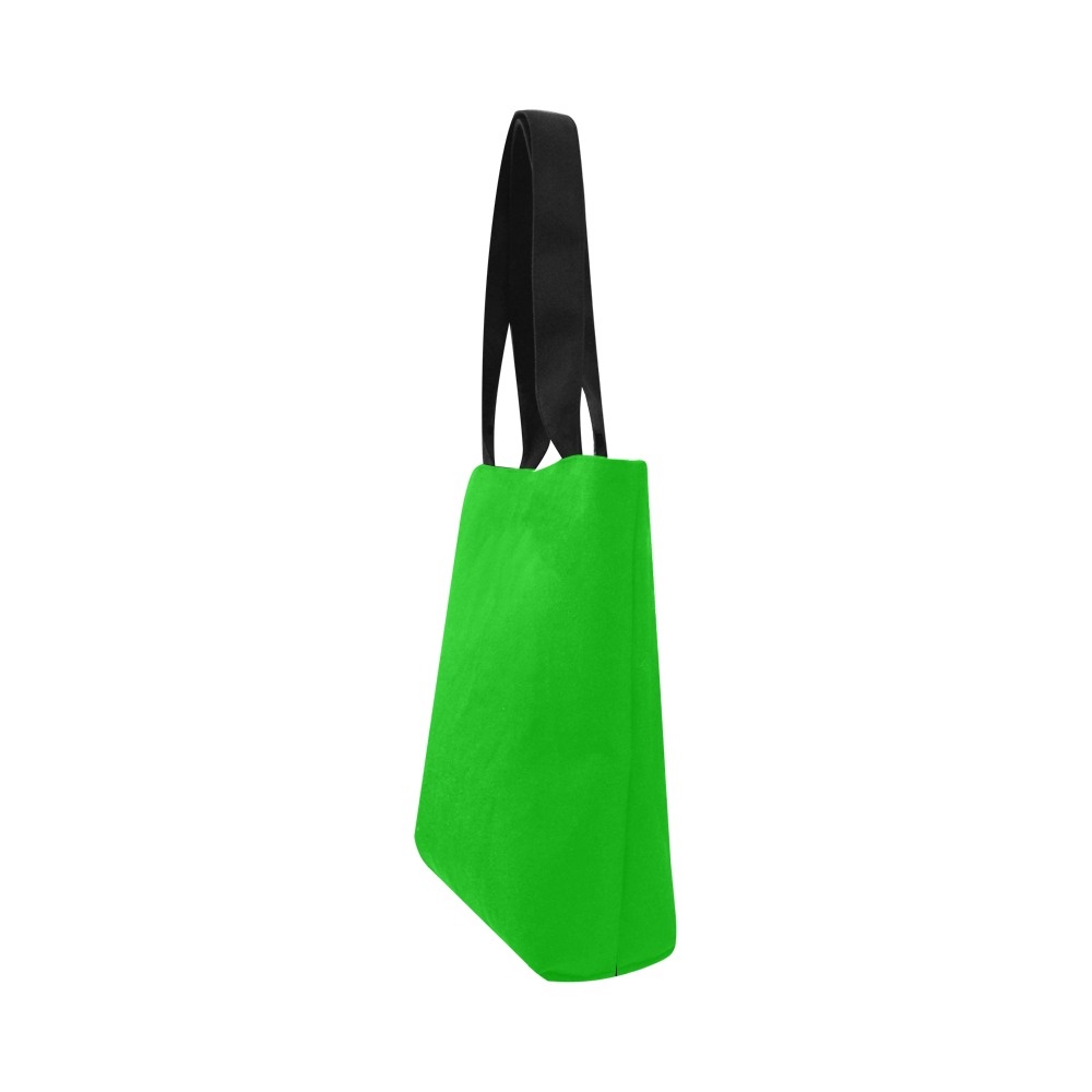 Merry Christmas Green Solid Color Canvas Tote Bag (Model 1657)