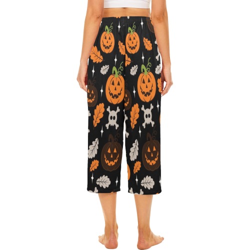 Halloween Cropped Pajama Pants (Model L66)