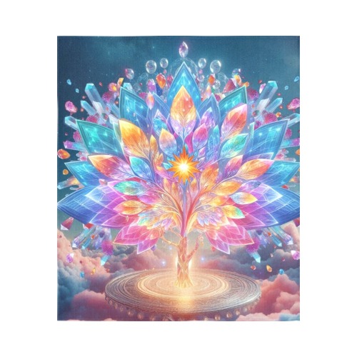 Crystal Tree Cotton Linen Wall Tapestry 51"x 60"