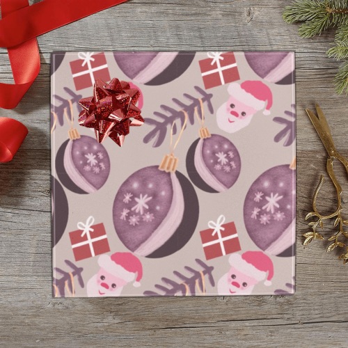 Christmas design-beige Gift Wrapping Paper 58"x 23" (1 Roll)