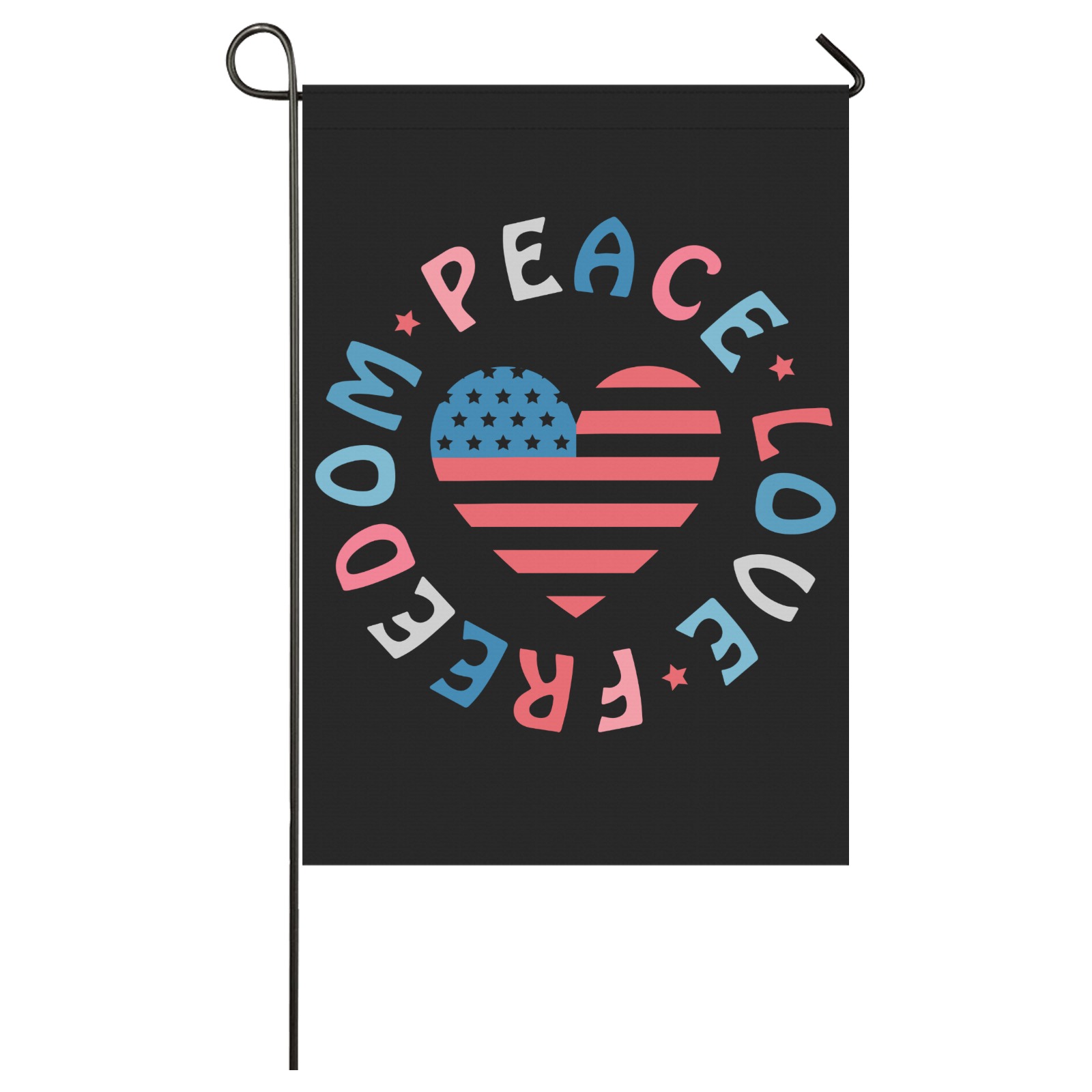 Retro Peace Love Freedom Garden Flag 28''x40'' (Two Sides Printing)