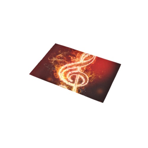 Treble Clef on Fire Bath Rug 16''x 28''