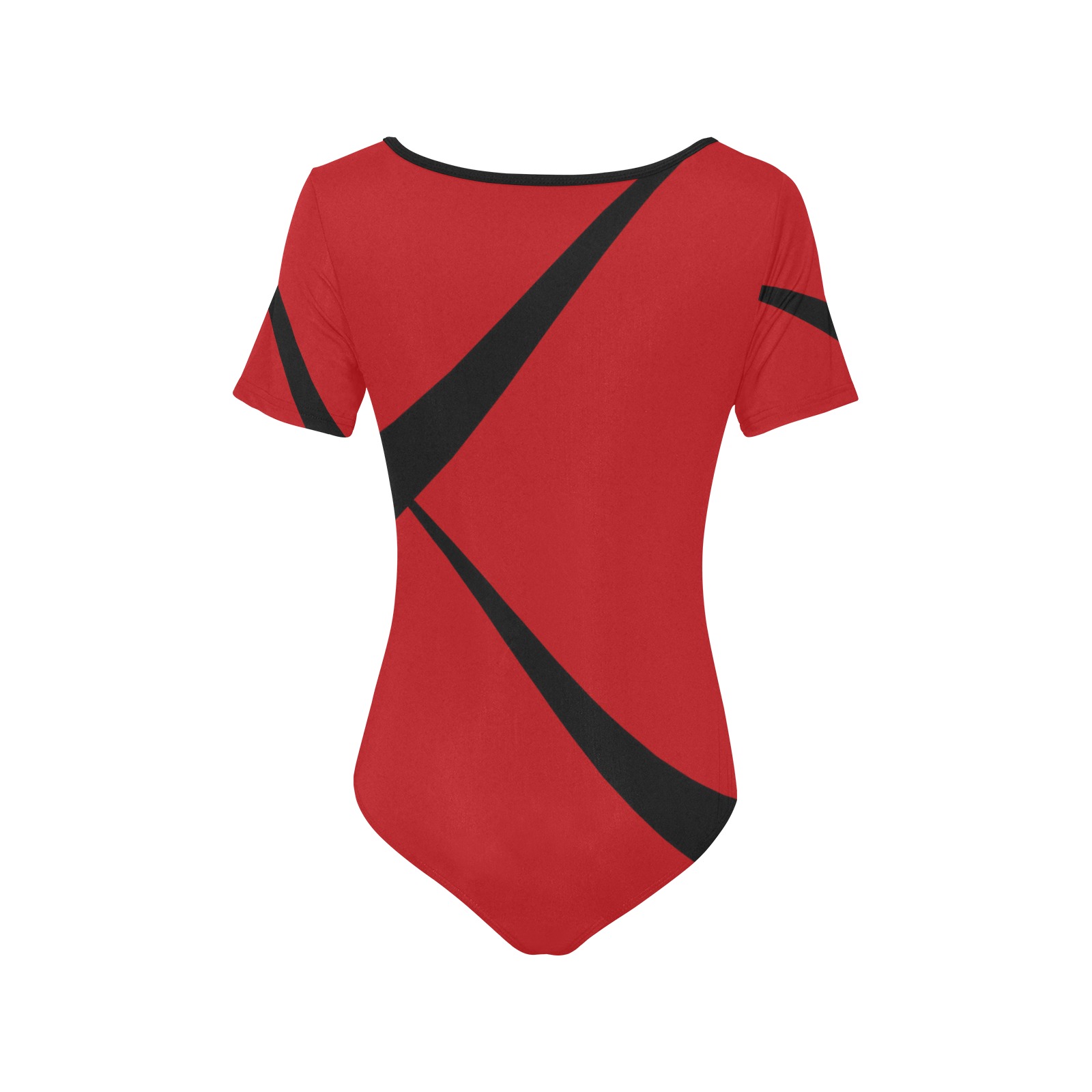 Sexy Red and Black Women's Short Sleeve Bodysuit