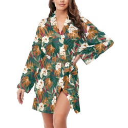 FOREST-GARDEN DBV 00078b Women's Long Sleeve Belted Night Robe