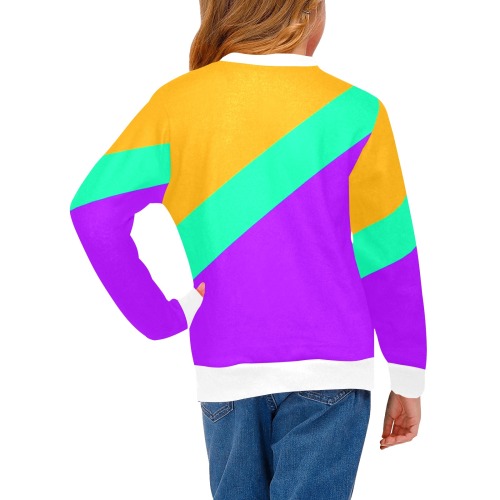 ybp Girls' All Over Print Crew Neck Sweater (Model H49)