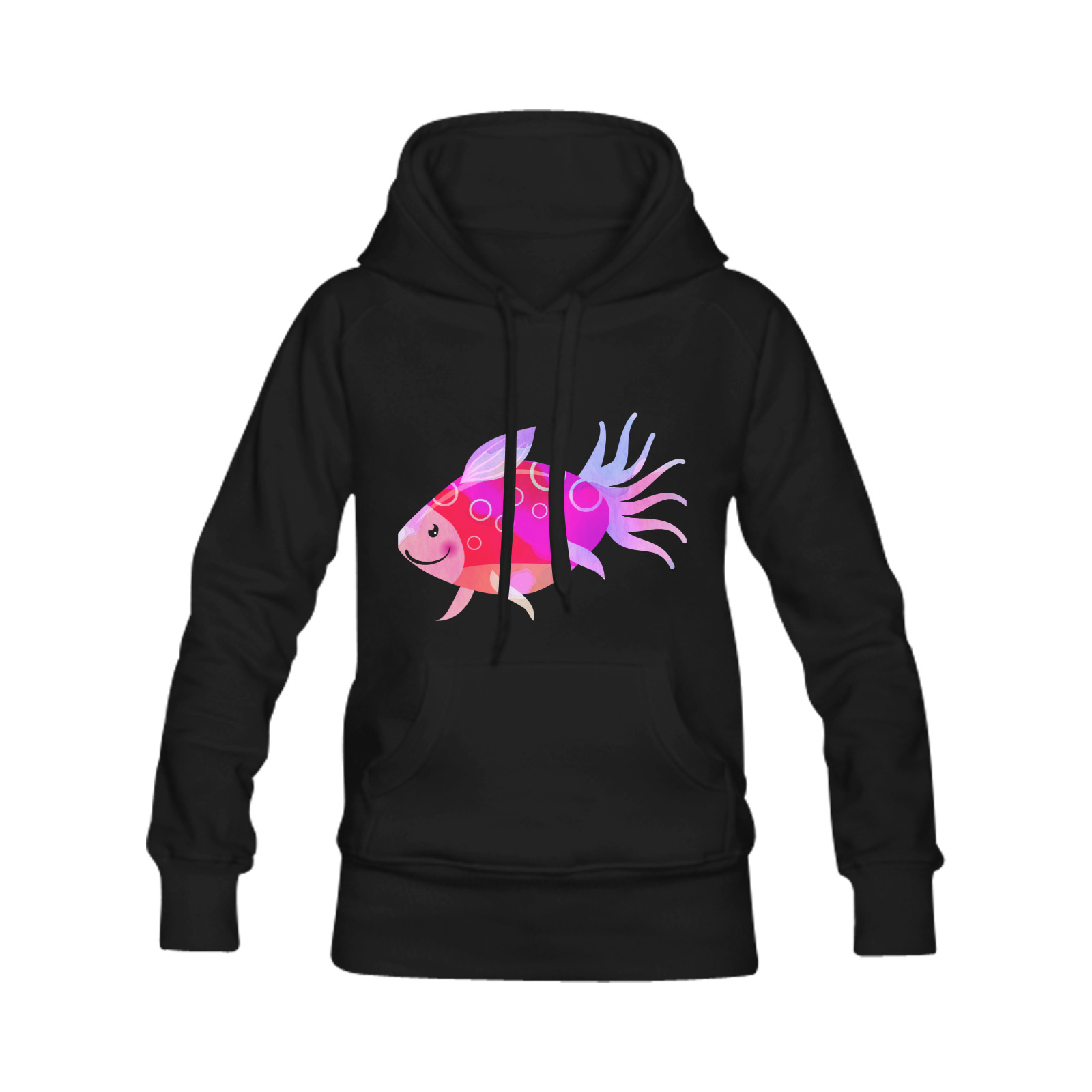 Pink Aquarium Fancy Fish Cartoon Men's Classic Hoodie (Remake) (Model H10)