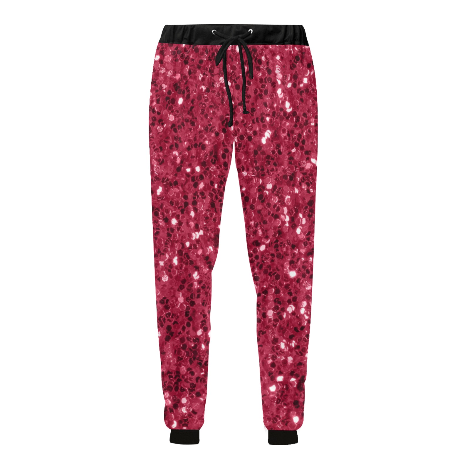 Magenta dark pink red faux sparkles glitter Unisex All Over Print Sweatpants (Model L11)