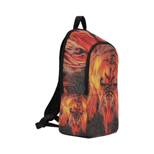 Tiger On Fire Drinking Water Fabric Backpack for Adult (Model 1659)