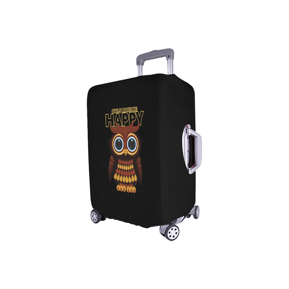Owls Make Me Happy Luggage Cover/Small 18"-21"