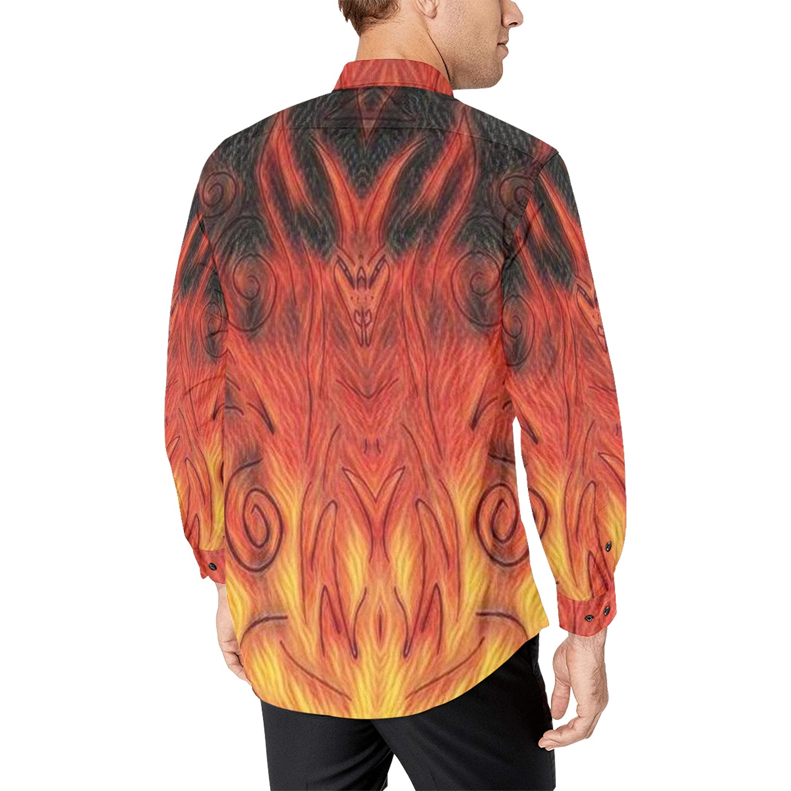 HalloweenDevil. Men's All Over Print Casual Dress Shirt (Model T61)