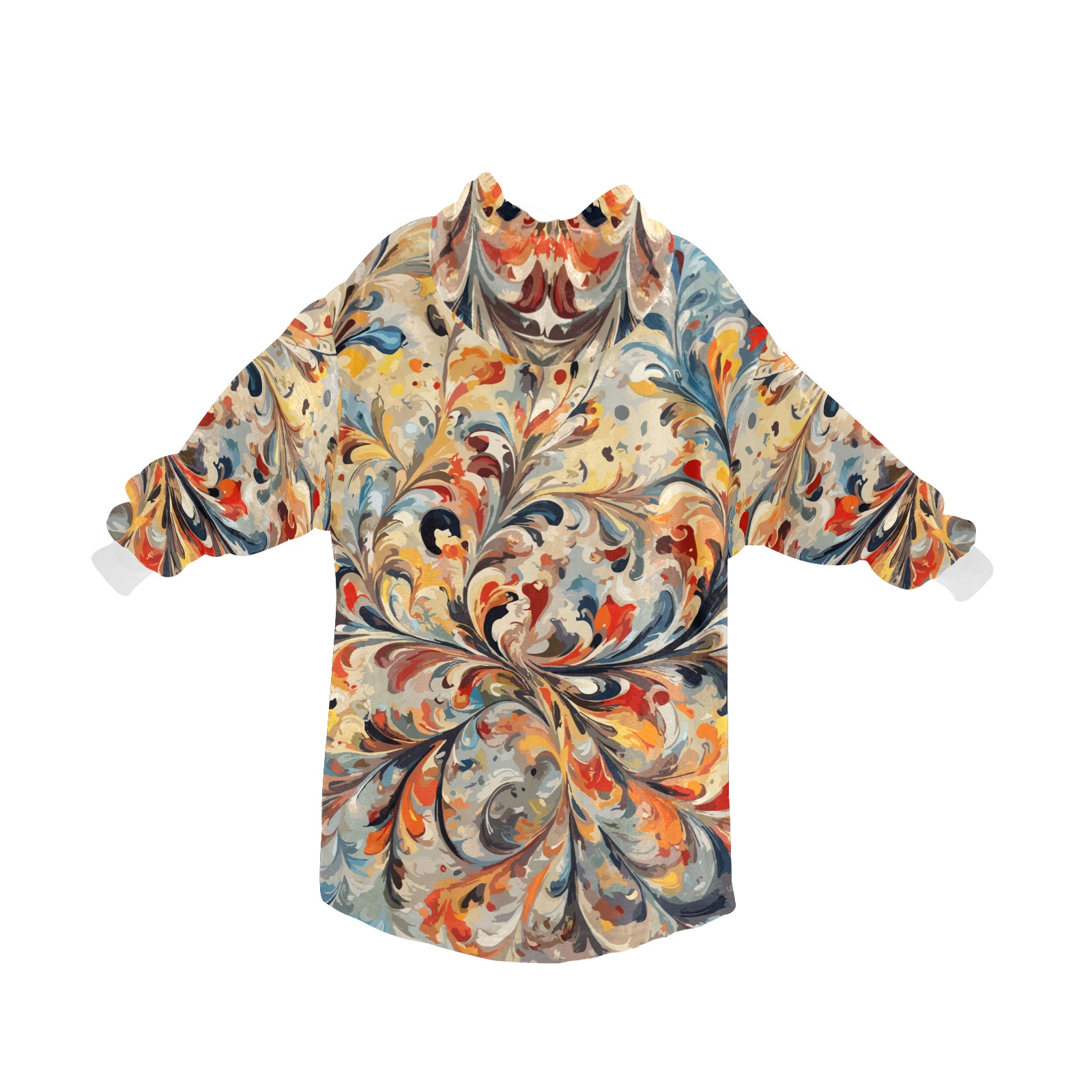 Stylish floral ornament. Beautiful colorful art Blanket Hoodie for Women