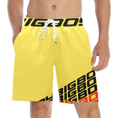 BXB SHORTS YELLOW Men's Mid-Length Beach Shorts (Model L51)