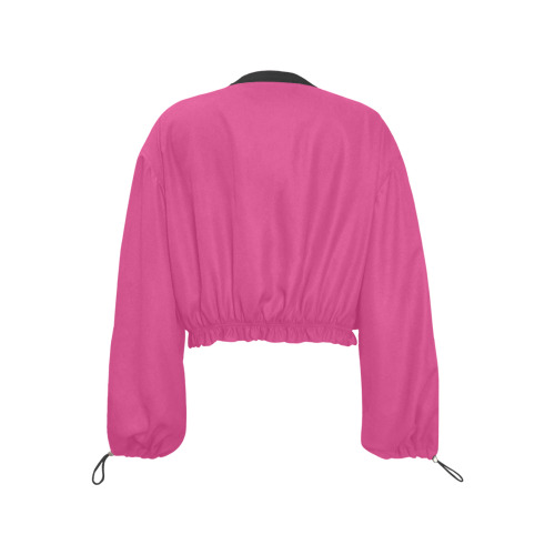 pink Cropped Chiffon Jacket for Women (Model H30)