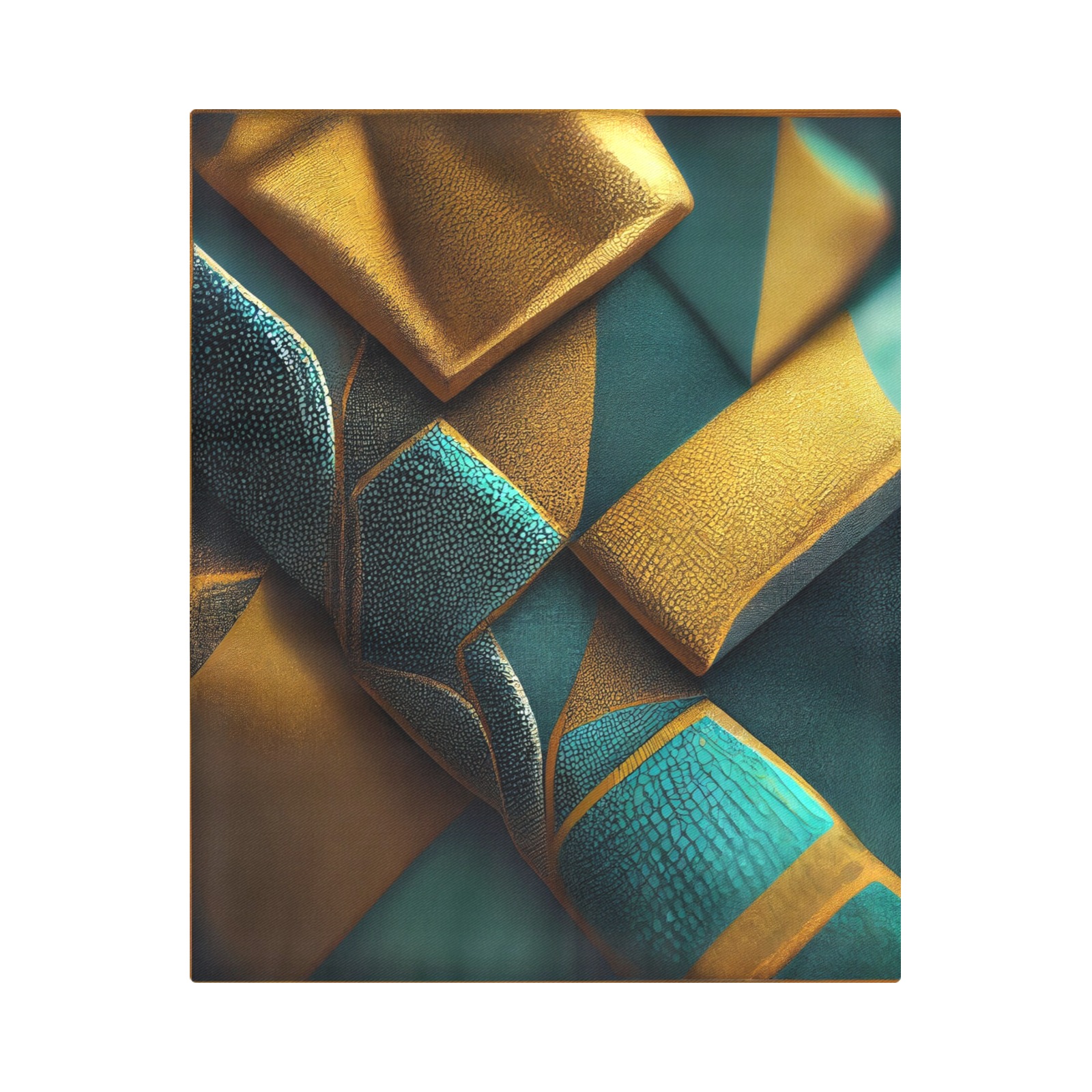 turquoise and gold abstract pattern Duvet Cover 86"x70" ( All-over-print)