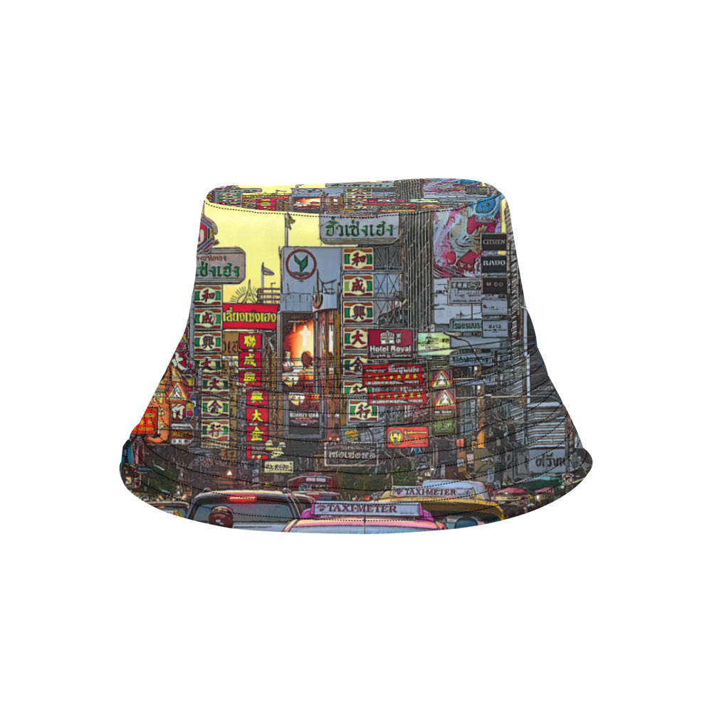 Chinatown in Bangkok Thailand - Altered Photo All Over Print Bucket Hat