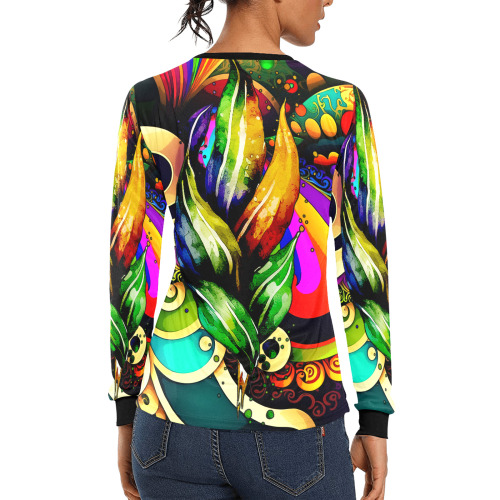 Mardi Gras Colorful New Orleans Women's All Over Print Long Sleeve T-shirt (Model T51)