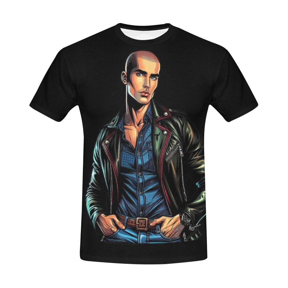 Young Leather Guy by Fetishworld All Over Print T-Shirt for Men (USA Size) (Model T40)