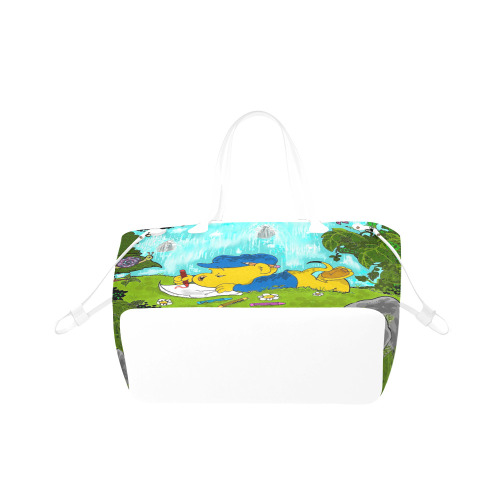 Ferald Drawing By The Waterfall Clover Canvas Tote Bag (Model 1661)