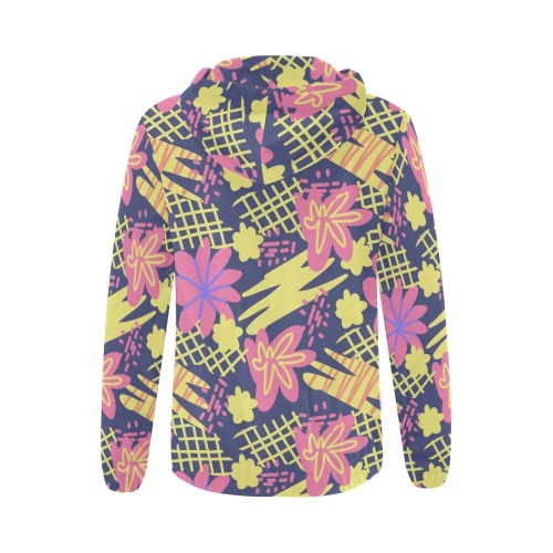 Abstract Doodles All Over Print Full Zip Hoodie for Women (Model H14)