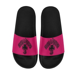 RollinOn3 Hot Pink Slides Female Women's Slide Sandals (Model 057)