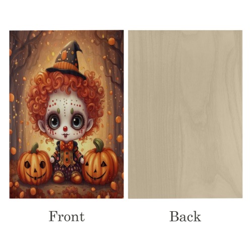 Halloween Clown 1 Wood Print 8"x12"