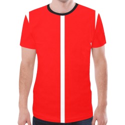 Red Stripe New All Over Print T-shirt for Men (Model T45)